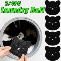 2pcs Laundry Ball Washing Machine Lint Catcher Bear Shape Pet Hair Remover Reusable Clothes Sofa Cat Dog Hair Cleaning Sponge