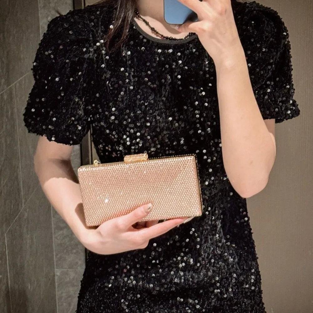 

Banquet Elegant Evening Bag Detachable Chain Luxury Handbag Glitter New Clutch Gift