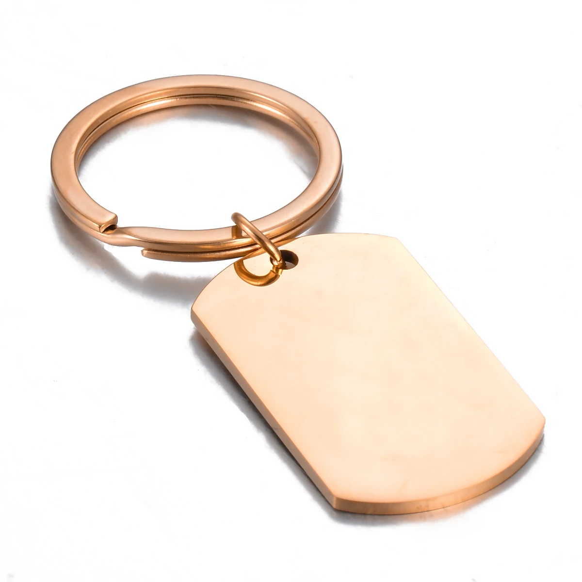4 Stück Edelstahl Blank Rechteck ID Tag Schlüsselanhänger Charm Anhänger für Halsketten Custom DIY Schmuckherstellung Schlüsselanhänger 2 Größe
