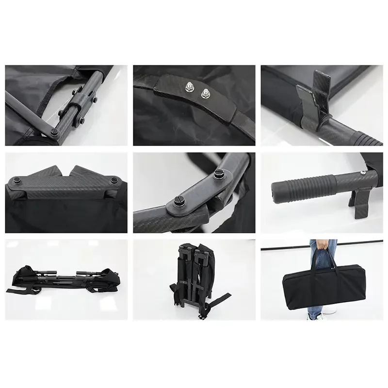 Portable Carbon Fiber Rescue Stretcher Foldable Outdoor Camping Hiking Mountaineering Emergency Soft Litter Lightweight