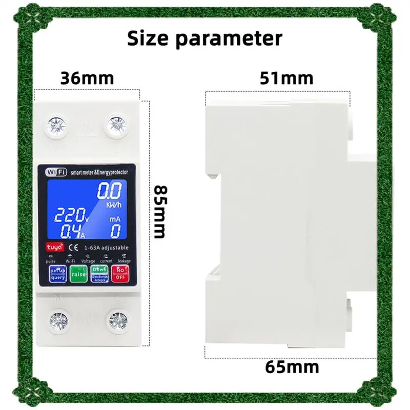 24-Hour Delivery Tuya Wifi Enabled 63A Smart Circuit Breaker Voltage Relay 220V Leakage Protection Automatic MCB Switch For Smar