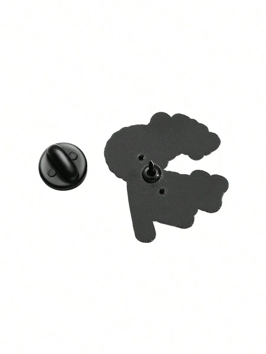 Black Silhouette Dandelion Pin Brooch For Jackets, Bags And Accessories
