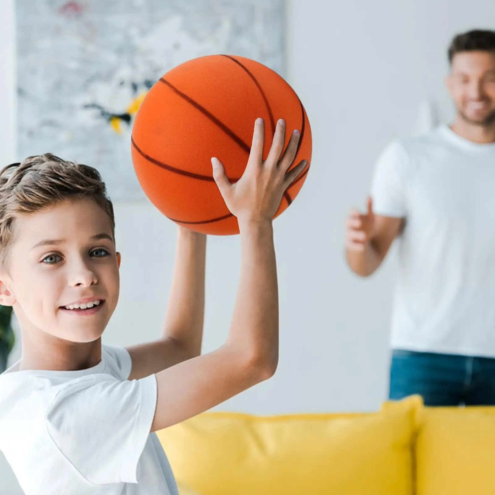 

Quiet Basketball Airless Basketball For Indoor Training Higher Bounce Easy Grip Practice Training Ball For Kids Boys Children