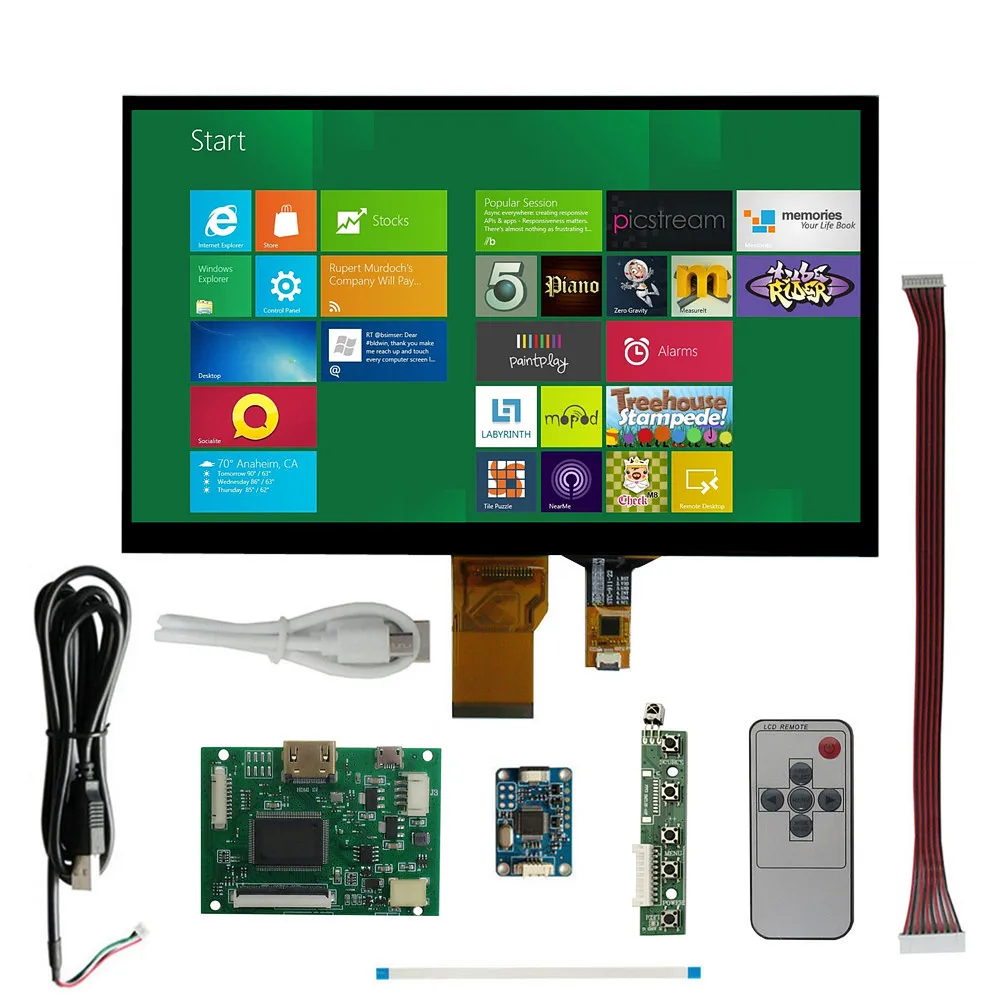 10.1 Inch 1024*600 Screen Display LCD Monitor Driver Control Board Digitizer Touchscreen For Raspberry Pi Banana Pi PC