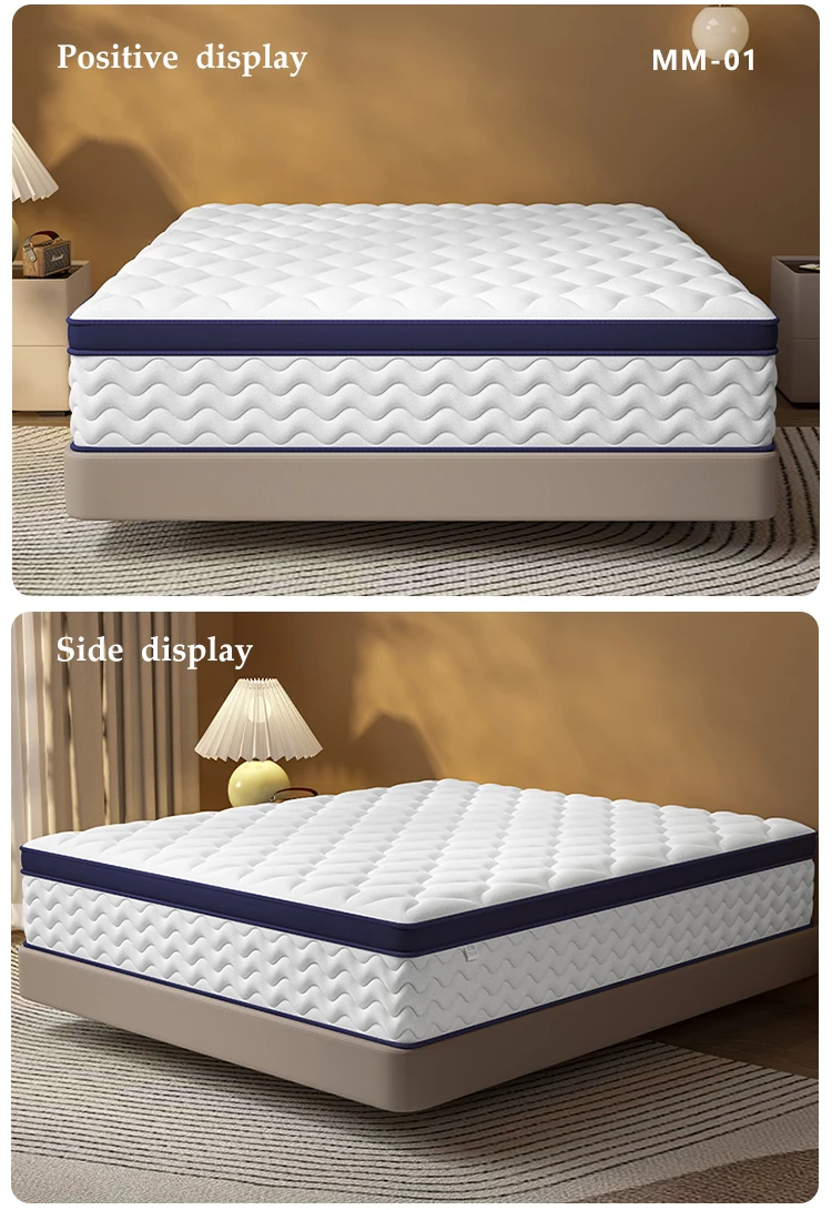 Use 30cm Thick King Breathable Hybrid Mattress Compressed Vacuum-Packed Pocket Spring Fireproof Cotton Filling