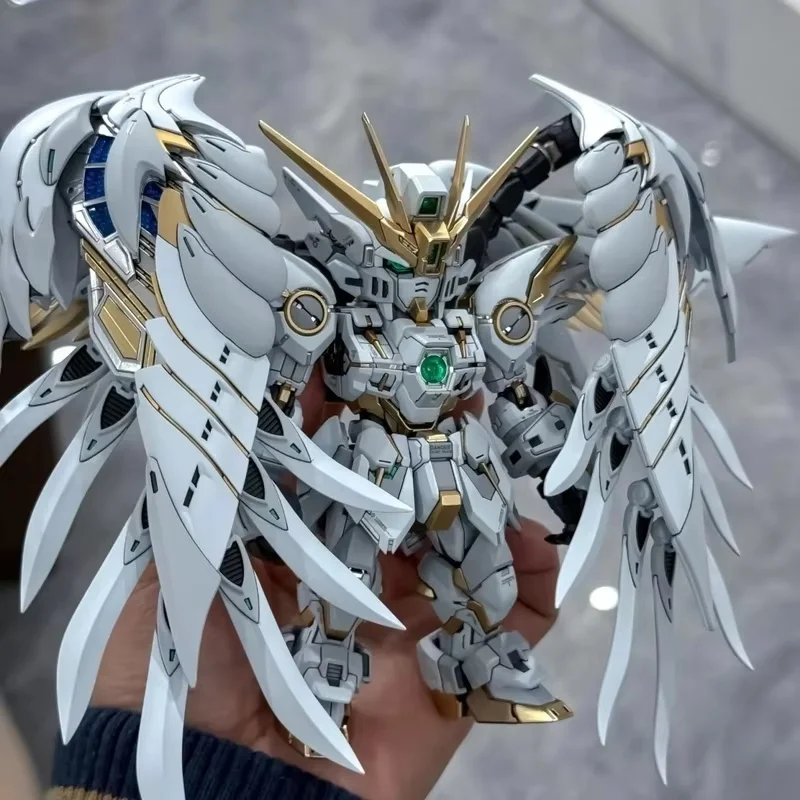 

MGSD Wing Zero EW Snow White Version Angel Feather Drop Boy Toy Action Figure Mech Assembly Model Kit Desktop Decoration Doll
