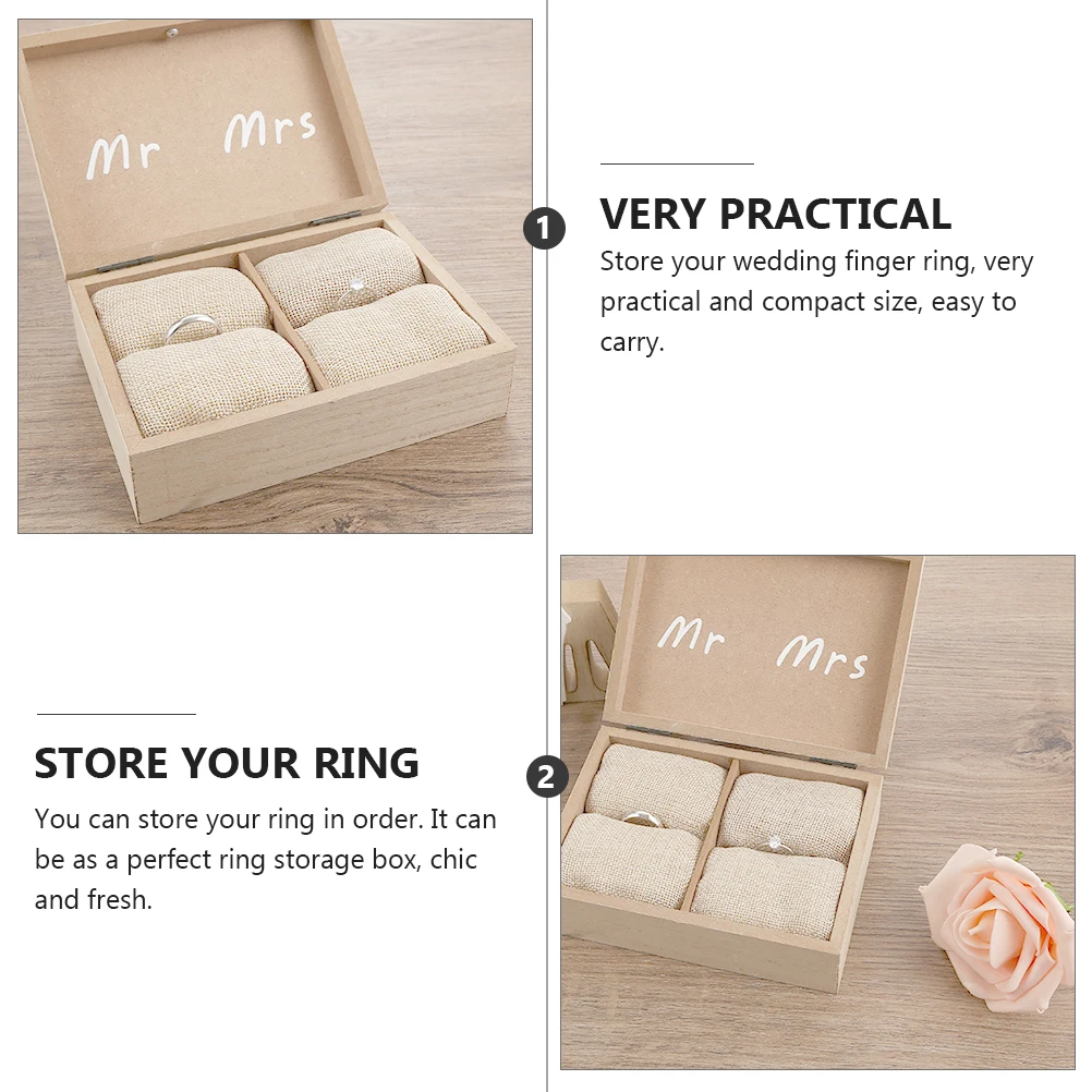 

1Pcs Log Ring Box Wooden Wedding Ring Case Durable Natural Wood Jewelry Display Storage Organizer Wood Jewelry Organizer