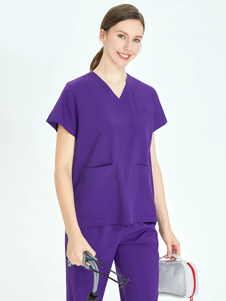 Scrubs médicos de secagem rápida para mulheres, uniformes de enfermagem, estiramento ultralita, médico enfermeiro equipamento veterinário, conjunto de esfoliante pediátrico, 4 vias, S11