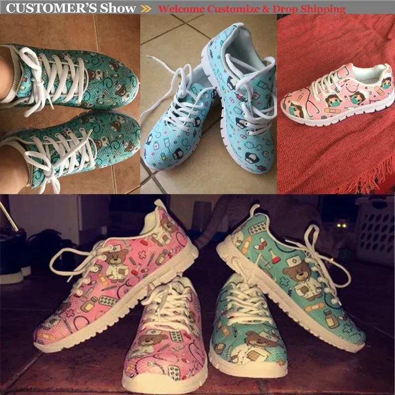 Sepatu kets lembut hangat untuk wanita, sepatu Sneakers datar berpola bunga aster kecil musim gugur motif syal vulkanisir, sepatu renda untuk wanita