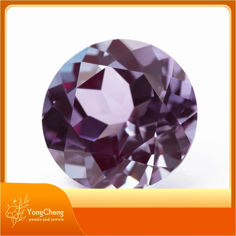 

Lab Grown Round Shape Alexandrite Stone Purple Color Charms Beads Selectable AGL Certificate for Diy Jewelry Making Materials