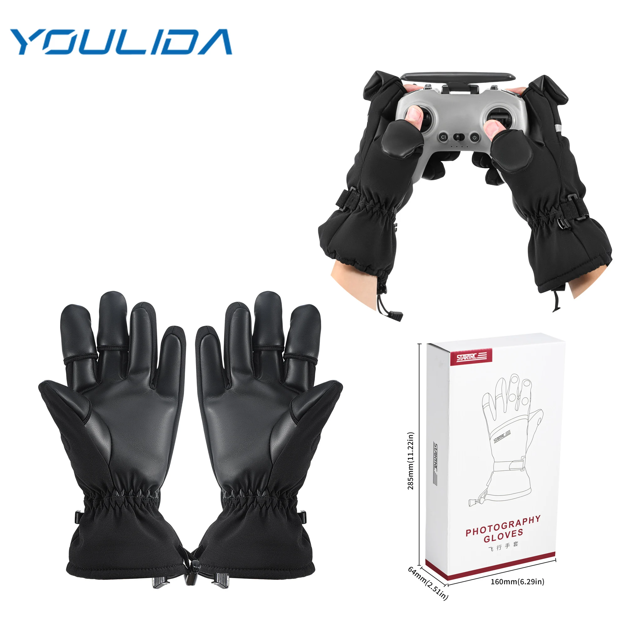 Winter Photography Gloves Warm Pilot Gloves V2 For DJI Air 3S/2S/Mini 4 Pro/Neo/Avata 2/Mavic 3 Pro/Mini 3 Drone Flight Gloves