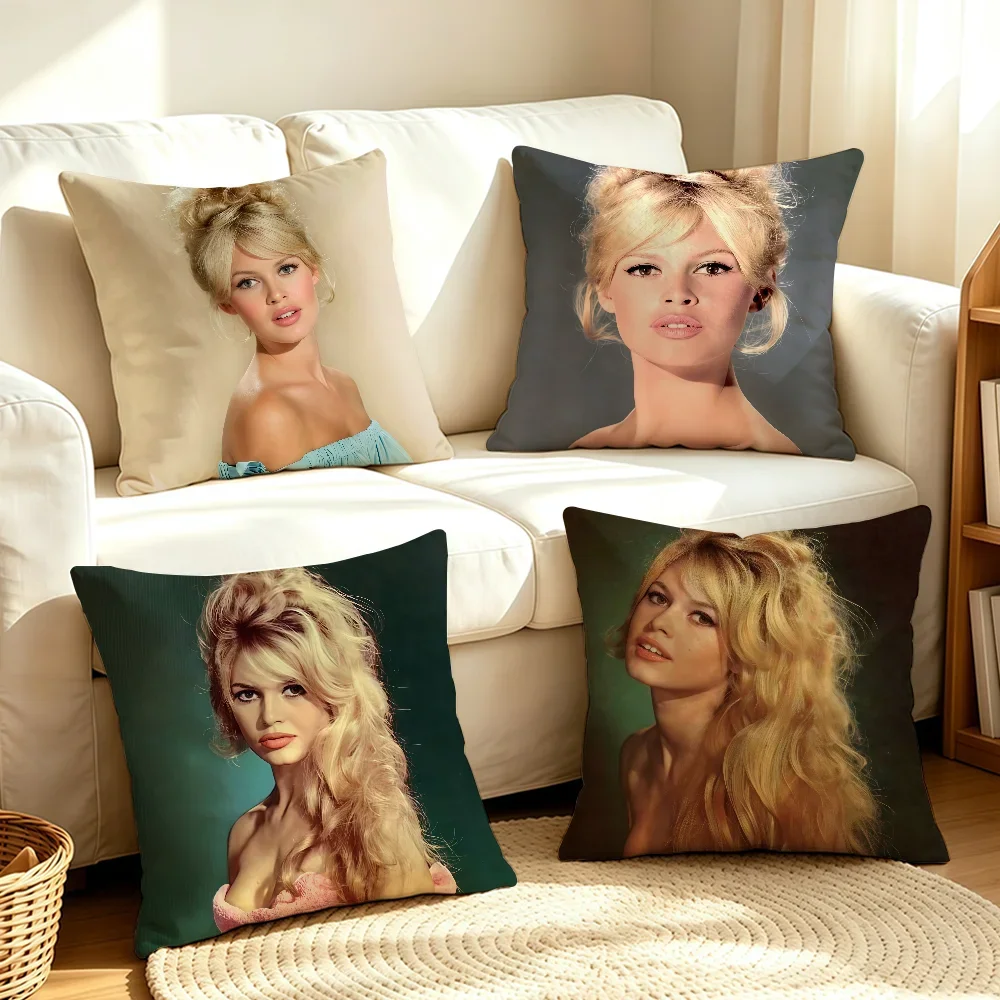 Model B-Brigitte B-Bardot-S cushion cover Soft Smooth Pillow Case Hidden Zipper Washable Decorative Couch Office Gift