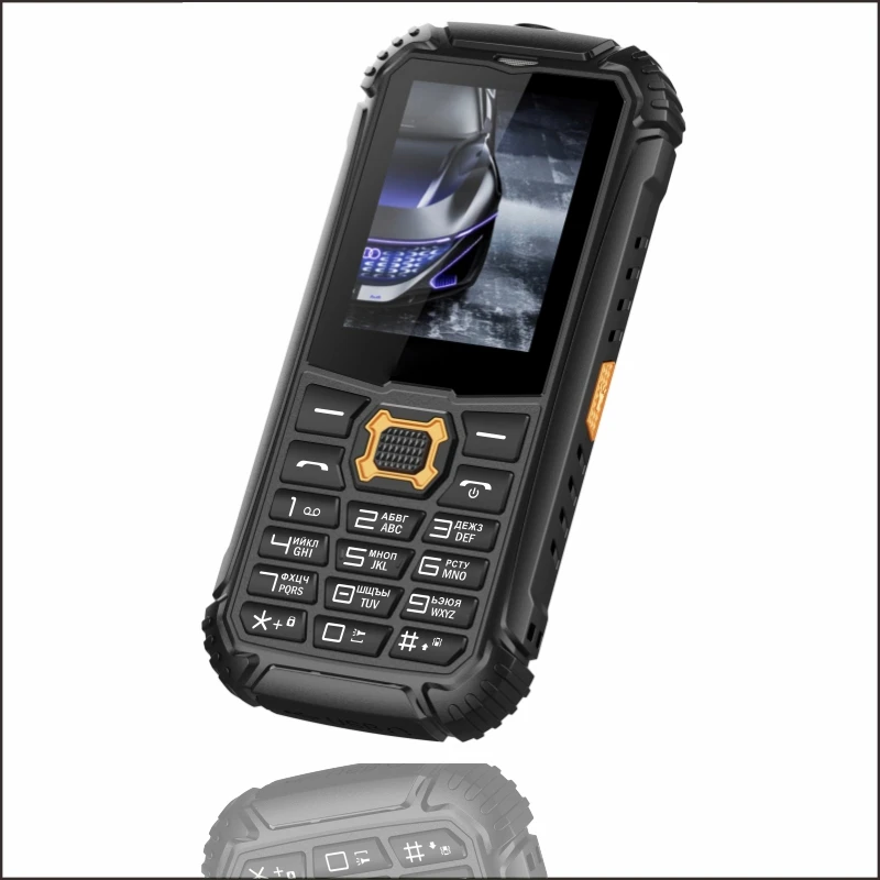 EAOR 2G GSM SOS Feature IP68 Rugged Phone Waterproof Dustproof Keypad Phone Dual SIM 2000mAh Big Battery Push-button Phone Torch