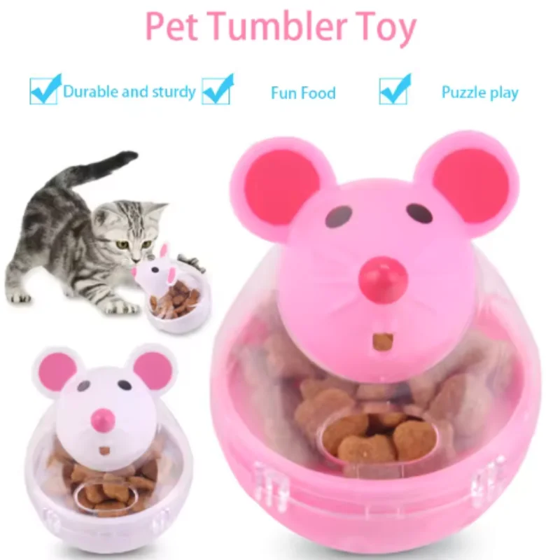 Katzenspielzeug Maus-Tumbler, Futter-Leckerli, Haustier-Puzzle, Cartoon-Katzenspielzeug, Leckage-Ball, interaktives Spielzeug für Kätzchen, langsam fressendes Futter, Haustierbedarf