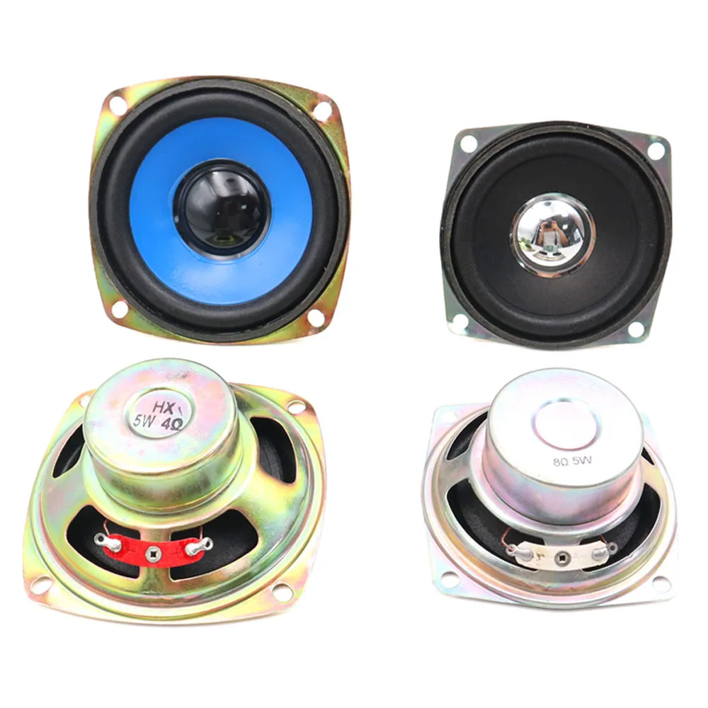 2pcs 8 4 Ohm 5W Loudspeaker 2.5inch 3inch blue speaker 66mm 77mm anti magnetic full frequency speaker 8Ω 5W 4Ω 5W 3W