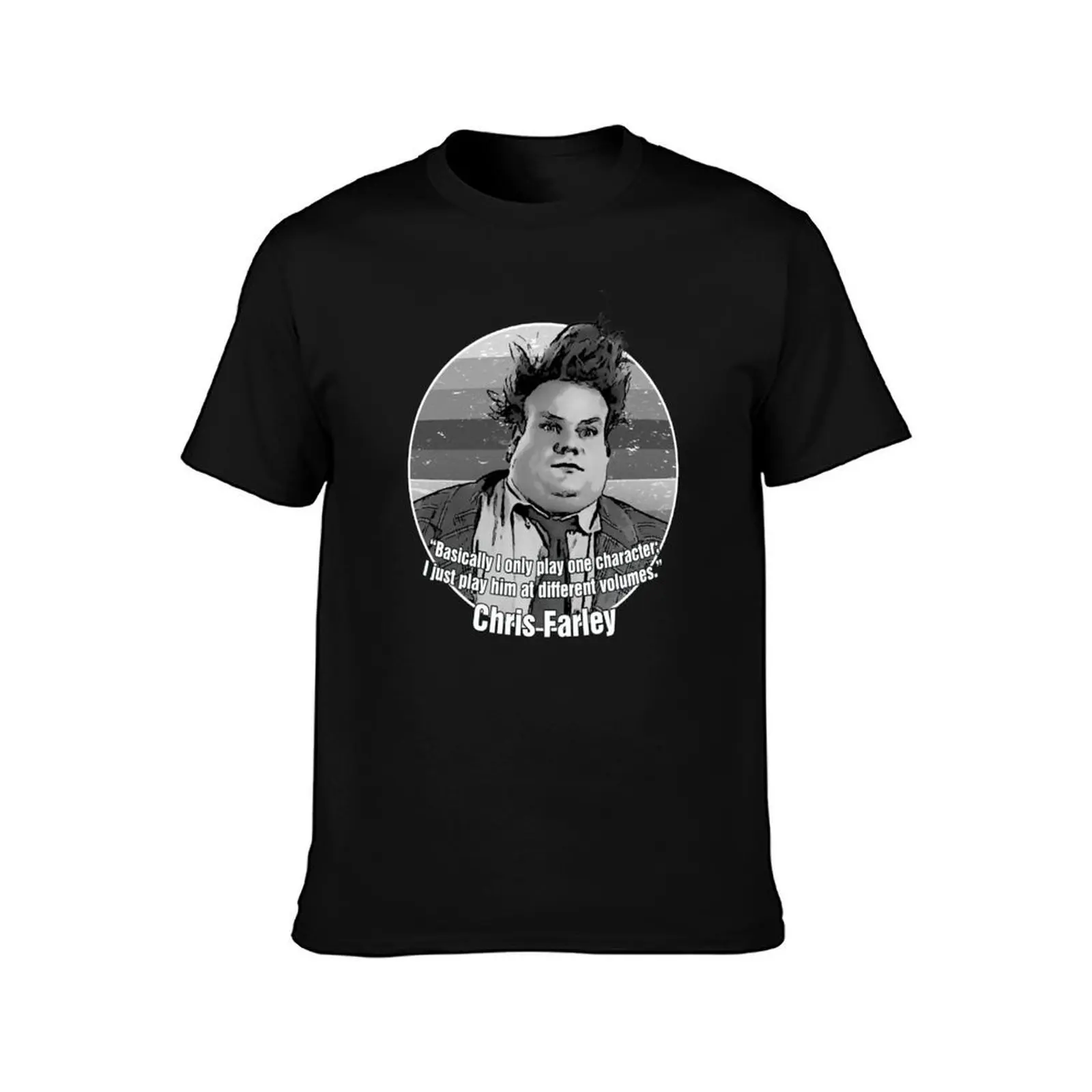 Chris Farley - I only play one character (grayscale) T-Shirt Dry Fit Running Short Sleeve Top T-Shirt