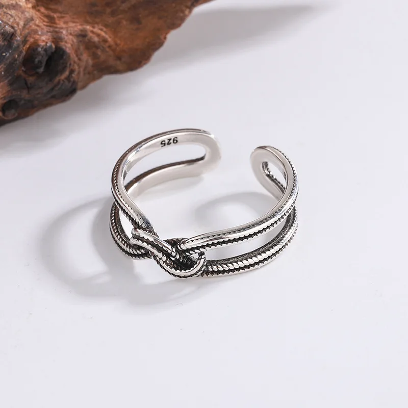 925 Sterling Silver Knot Rings For Women Couple Engagement Luxury Jewelry Wholesale  and  Jewellery