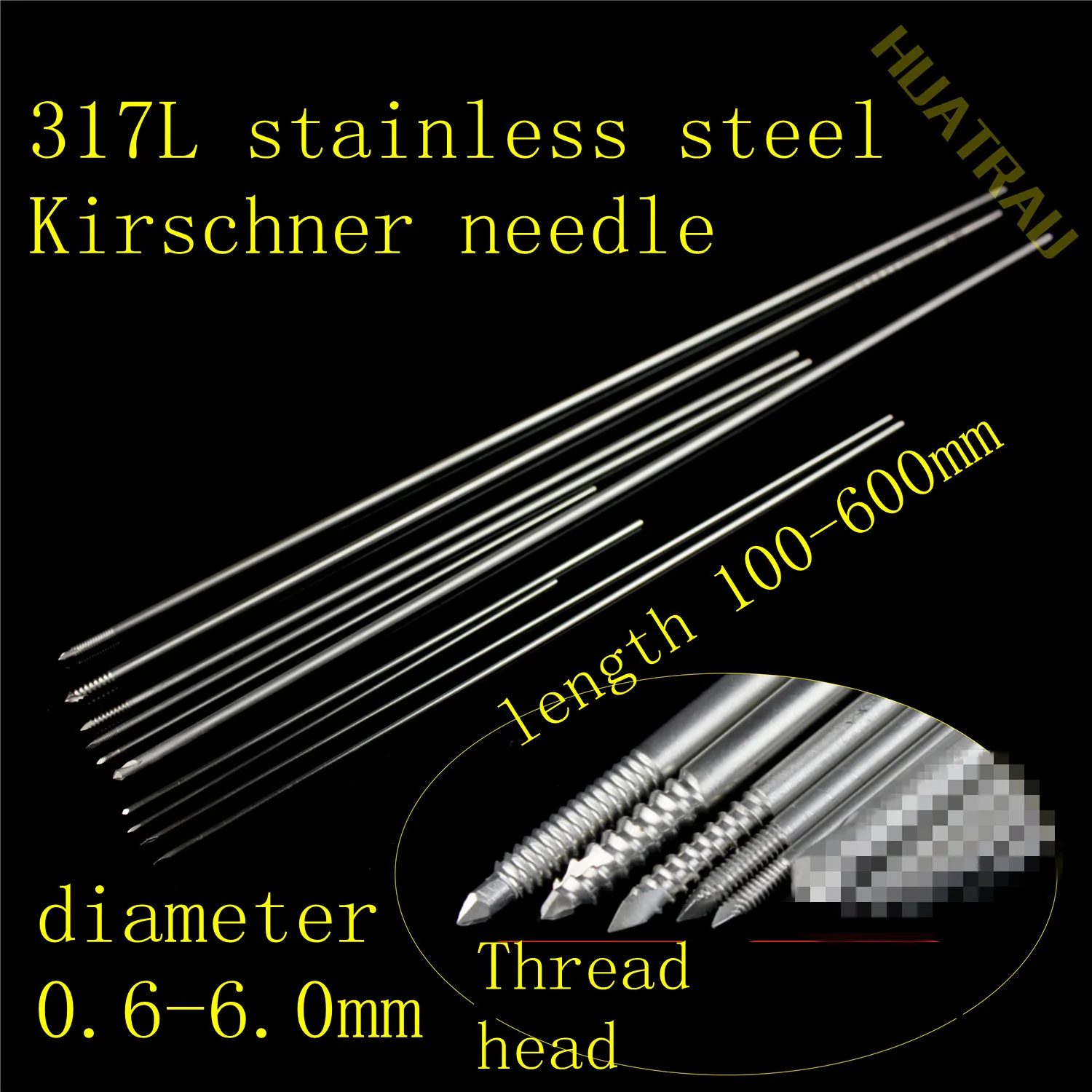 medical orthopedic instrument 317L stainless steel K.Wire Kirschner wire screw thread bone implant needle Intramedullary pin VET