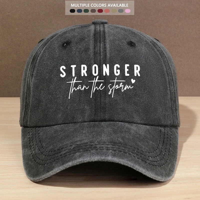

Men'S And Women'S Fashion Letter STRONGER Print Soft Top Baseball Cap, Fashion Trucker Hat Women'S Outdoor Hat, Adjustable Hat C