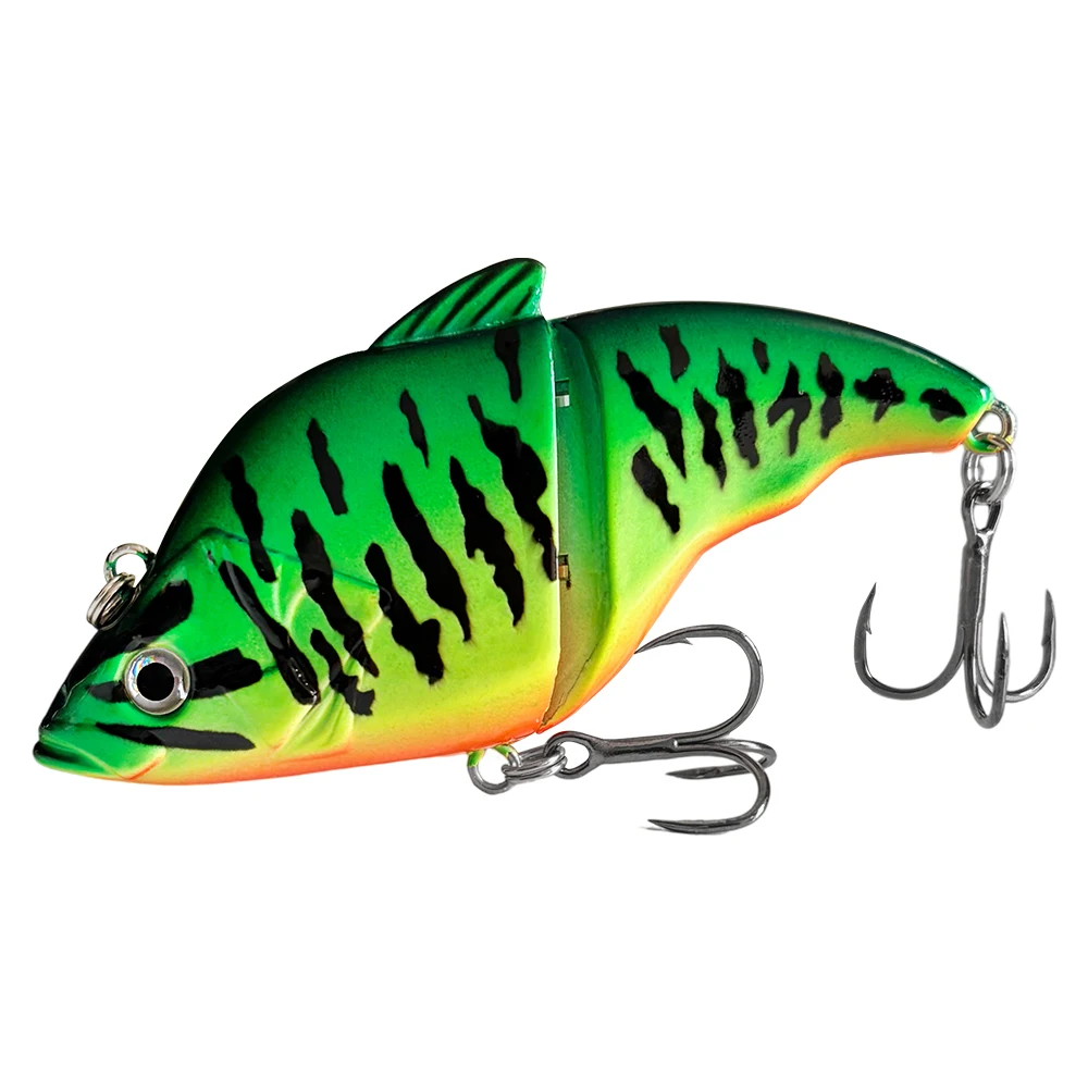 Schwimmender Gelenk-VIB-Köder für Barsch, Hecht, Forelle, Zander, 7,5 cm/14 g, ABS-Hartplastik-Swimbait mit Doppel-Dreifachhaken, lebensechte Aktion, für Süßwasser – Detail 10