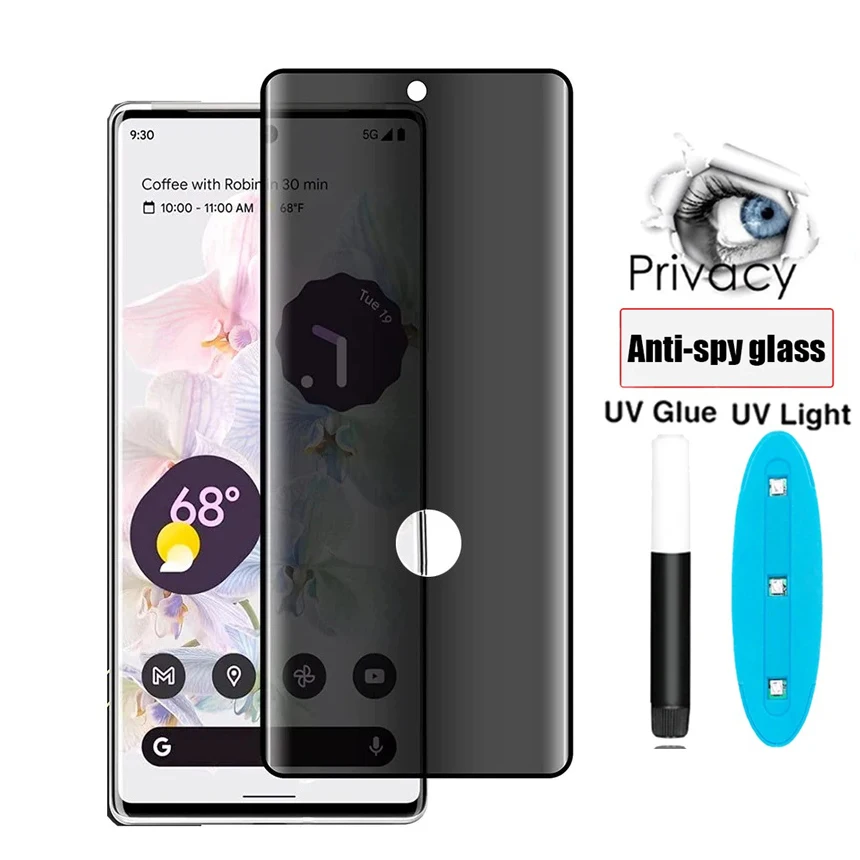 

UV Privacy Tempered Glass For Huawei P30 Mate 60 50 30 40 20 p40 p50 p60 Pro Anti Spy Glass Nova 7 8 9 10 11 12 Screen Protector