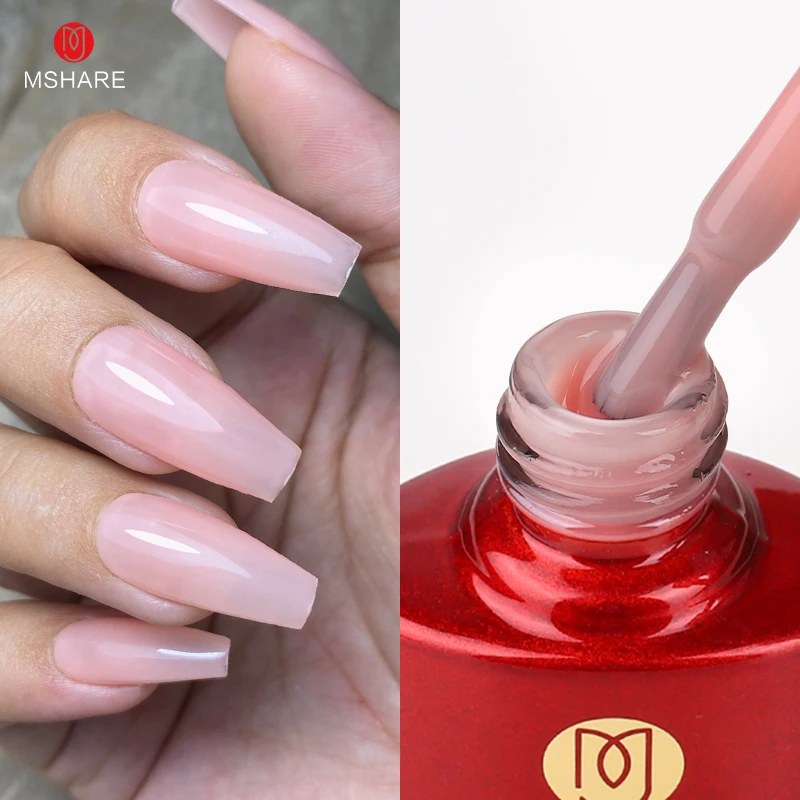 Mshare unhas leitosas gel polonês translúcido semi-permanente uv led gel cura com lâmpada 10ml