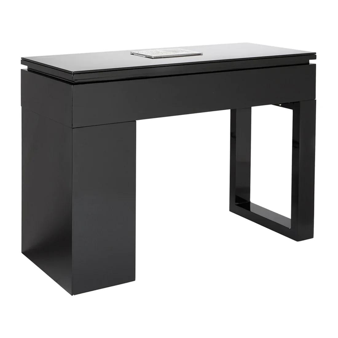 Vented Nail Table, Toughened Glass Manicure Station, Foldable Nail Technician Desk, Modern Salon Furniture, Eco-friendly Wood