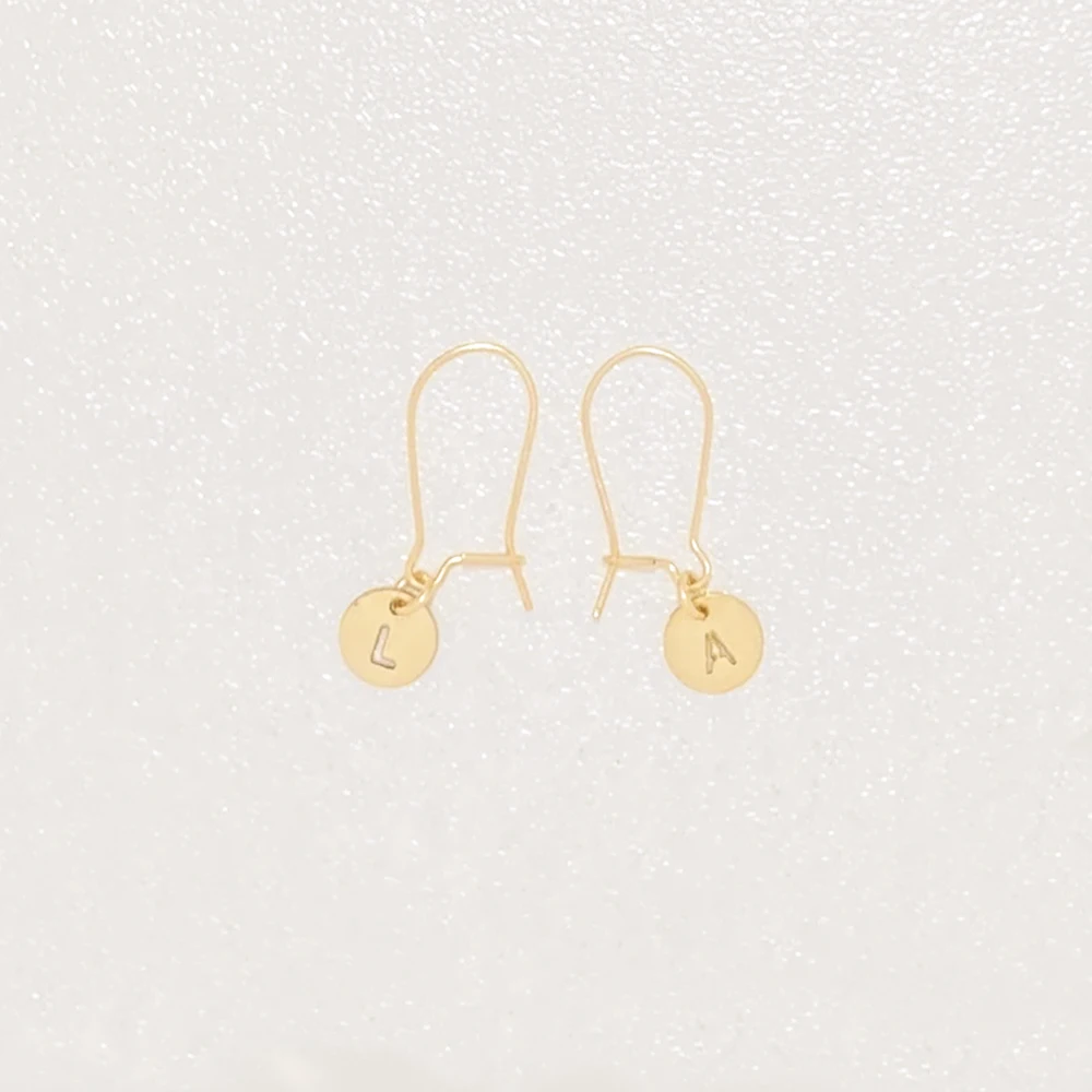 

Earrings 14K Gold Filled Handmade Earring Hollow Coin Letters Pendants Dainty Jewelry for Women Party Birthday Daily Gifts