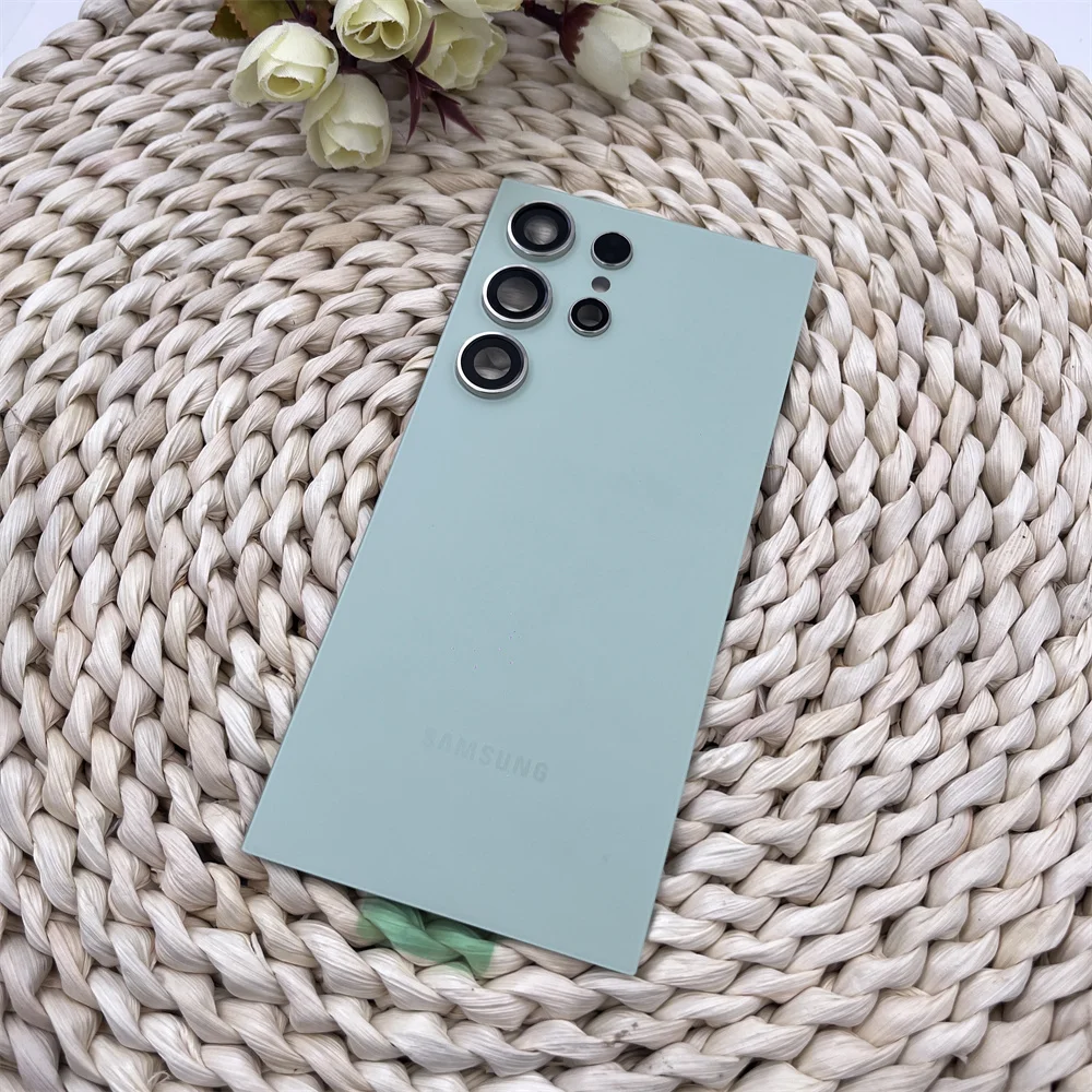 SAMSUNG GALAXY S24 Ultra S24U Handyhülle Echte Tür 3D-Glas Ersetzen Sie die hintere Batteriegehäuse mit Kameraobjektiv und Kleber