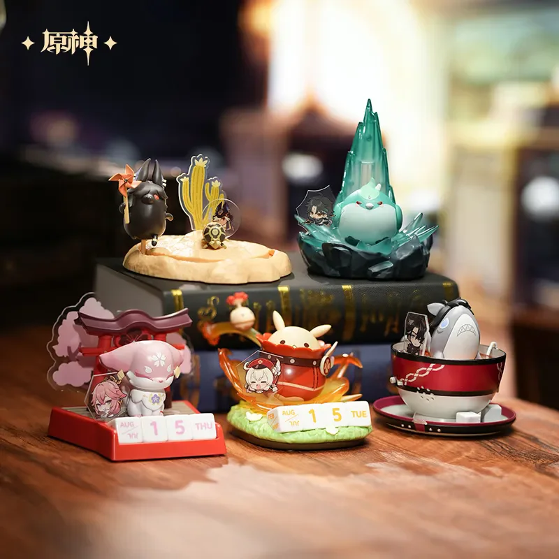 miHoYo Official Genshin Impact Teyvat Amusement Park Series Voice Desktop Ornament Wriothesley Yae Miko Cyno Cosplay Xmas Gifts