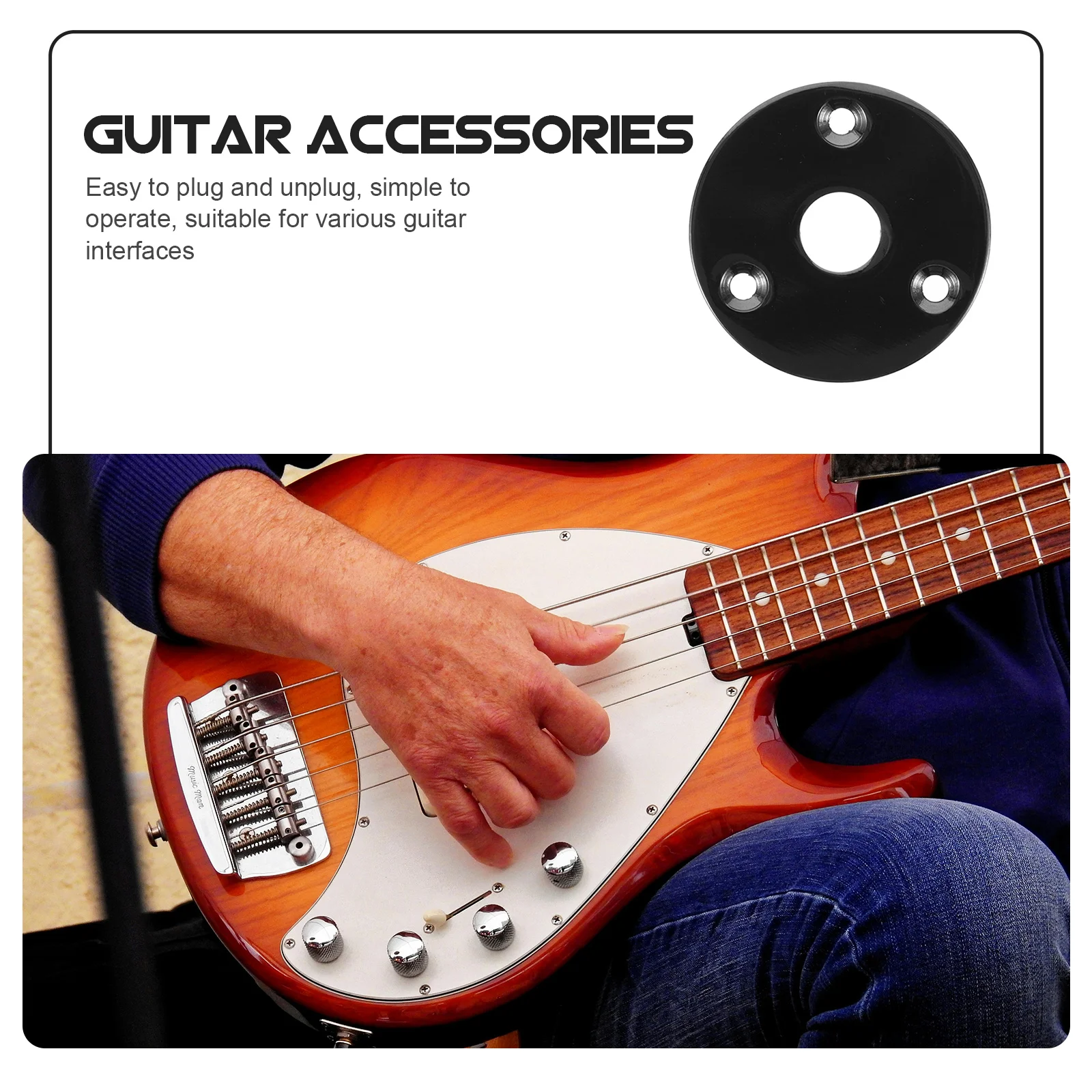 

5Pcs Electric Guitar Jack Plate Metal Output Input Socket Round Cover for Guitar Parts Accessories Lightweight Professional Fit