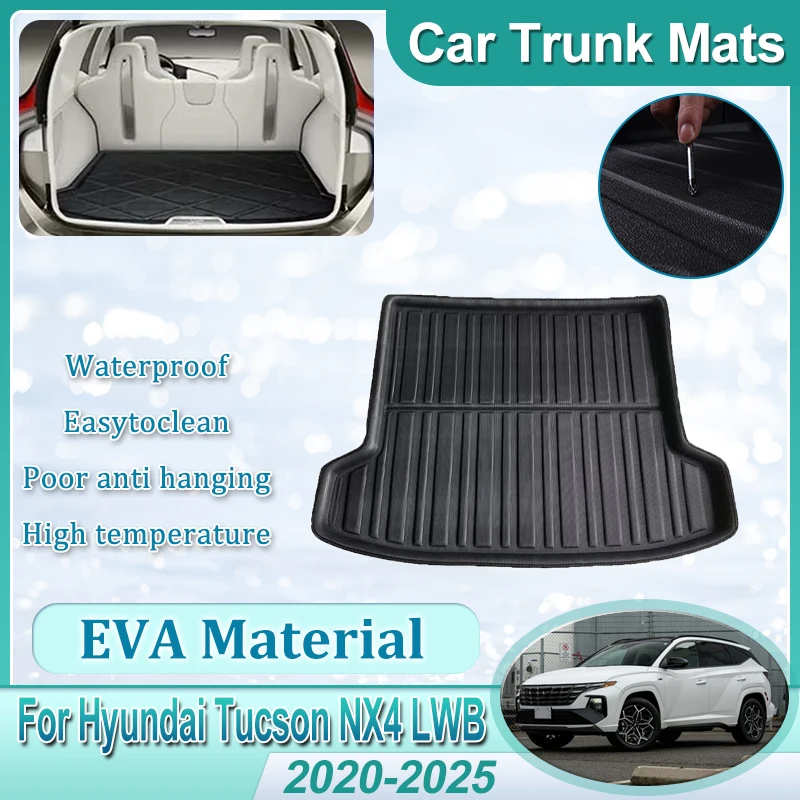 Car EVA Boot Cargo Mat For Hyundai Tucson NX4 LWB 2022 2023 2024 Trunk Anti-slip Protective Waterproof Pad Interior Accessories