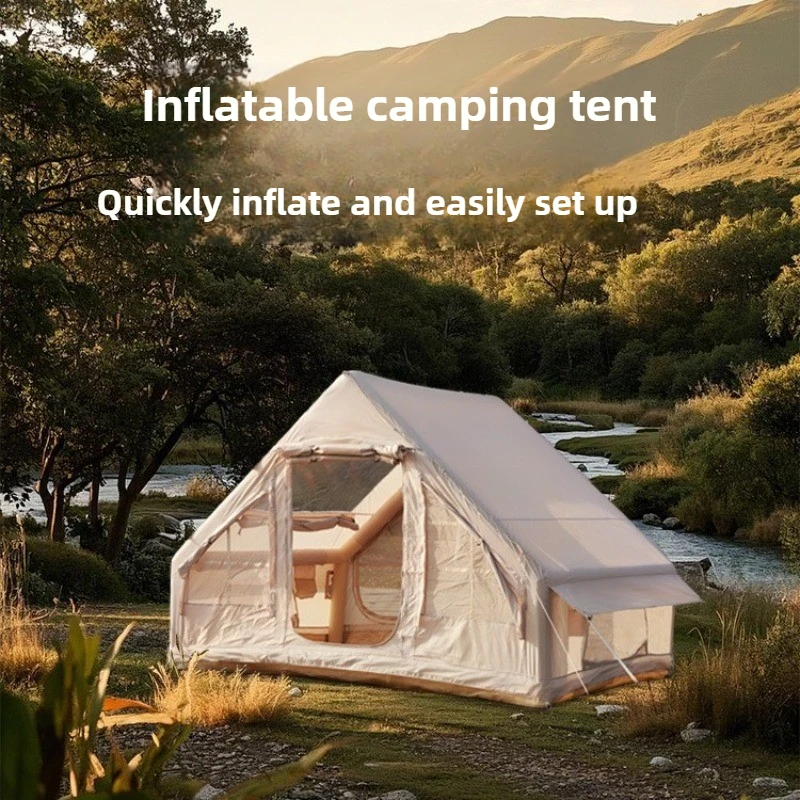 

Household Portable Outdoor Inflatable Tent Windproof Camping Waterproof Camp Tent Folding Lightweight Travel Double-layer Tents