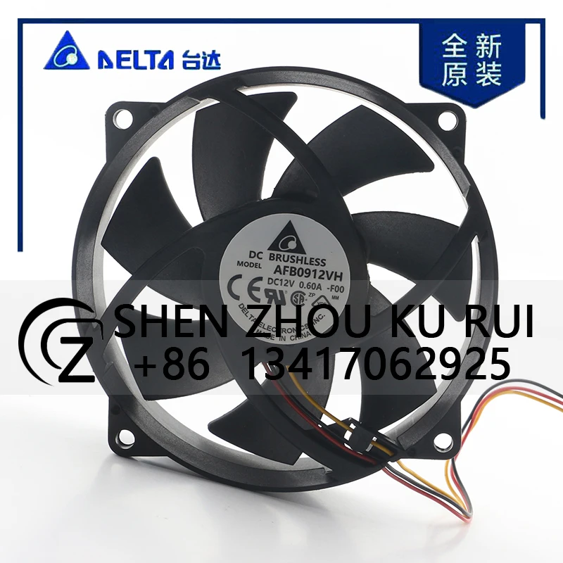 

Delta 24 В 48 В постоянного тока 12 В 0,60 А AC EC 9025 90X90X25MM 9 см Блок питания для шасси ШИМ Шарик контроля температуры AFB0912VH-F00 Охлаждающий вентилятор