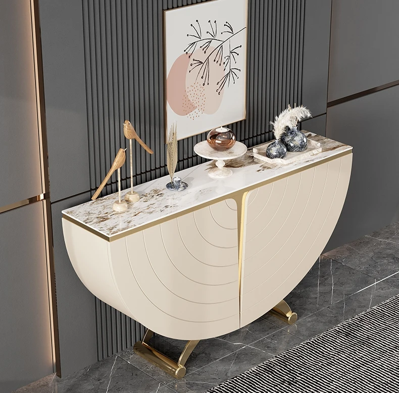 #@Entry Table Console Living Room Stainless Steel Modern Furniture Console Table With Marble Top Console Table