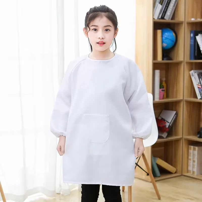 Children's Eating Clothes Waterproof Long-sleeved Anti-Wearing Clothing Kindergarten Kids Art Class Painting Apron Custom Logo