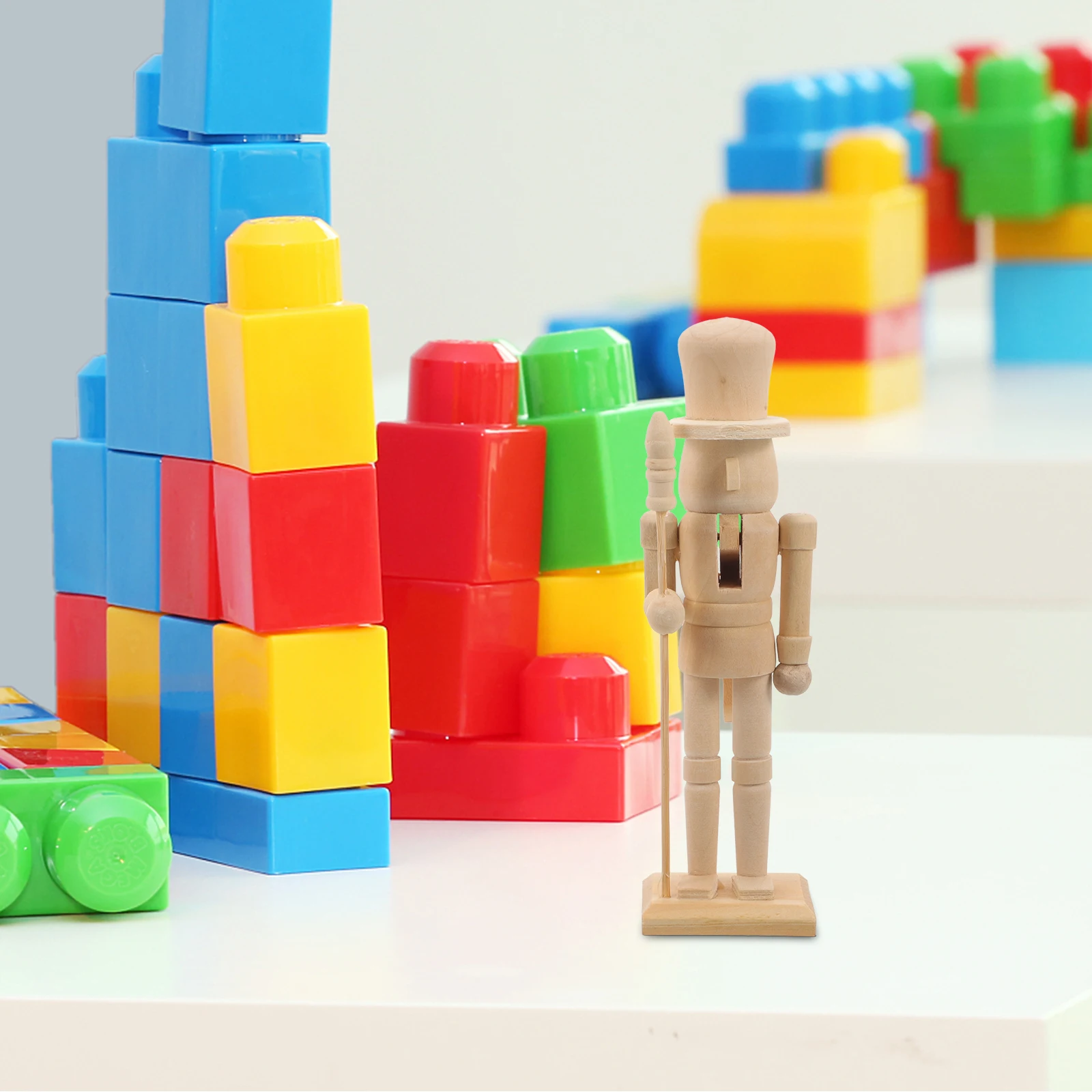 Painted Puppet Set Nutcrackers Paintable Crafts Blank DIY Ornament Decorate Man