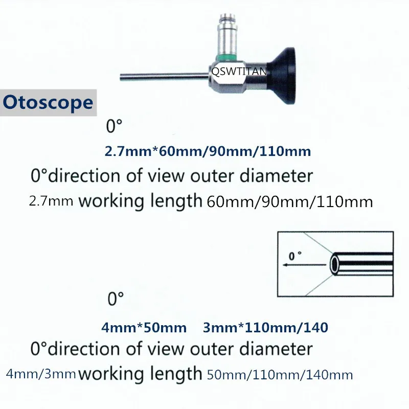 HD Rigid Endoscope Otoscopy Ear Endoscopy Camera Diameter 2.7mm 3mm 4mm / 0 30 degree Otoscope