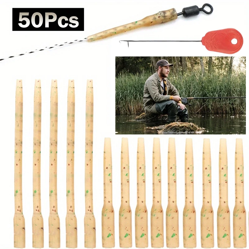 YOTO 50pcs/Bag Anti Tangle Sleeves for Carp Hair Rig Fishing Additions Hook Swivel Connector Fish Line Protection Terminal Ta