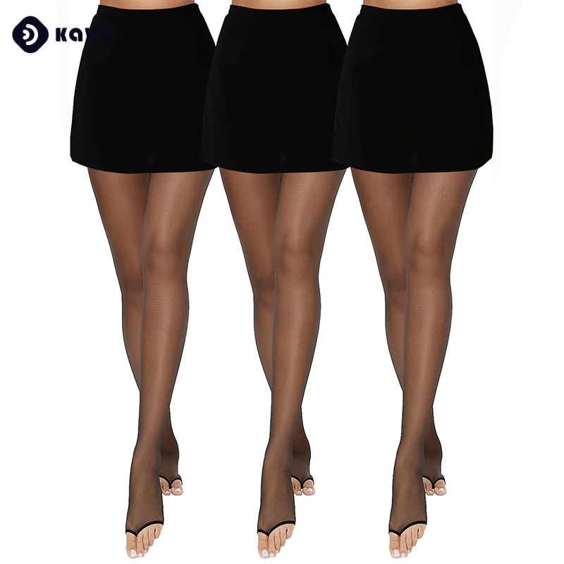 

Kave 3 пары колготок без пальцев для женщин, лето 202, ультратонкие колготки с открытым контролем и 10D носком, уличная одежда, чулки