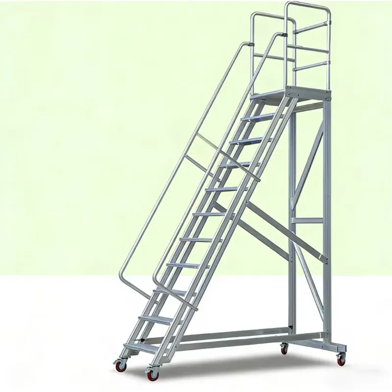 Detachable Industrial Mobile Step Ladder Anti-Slip Steps 6000 Series Aluminum Alloy Bending/Cutting/Welding for Factory