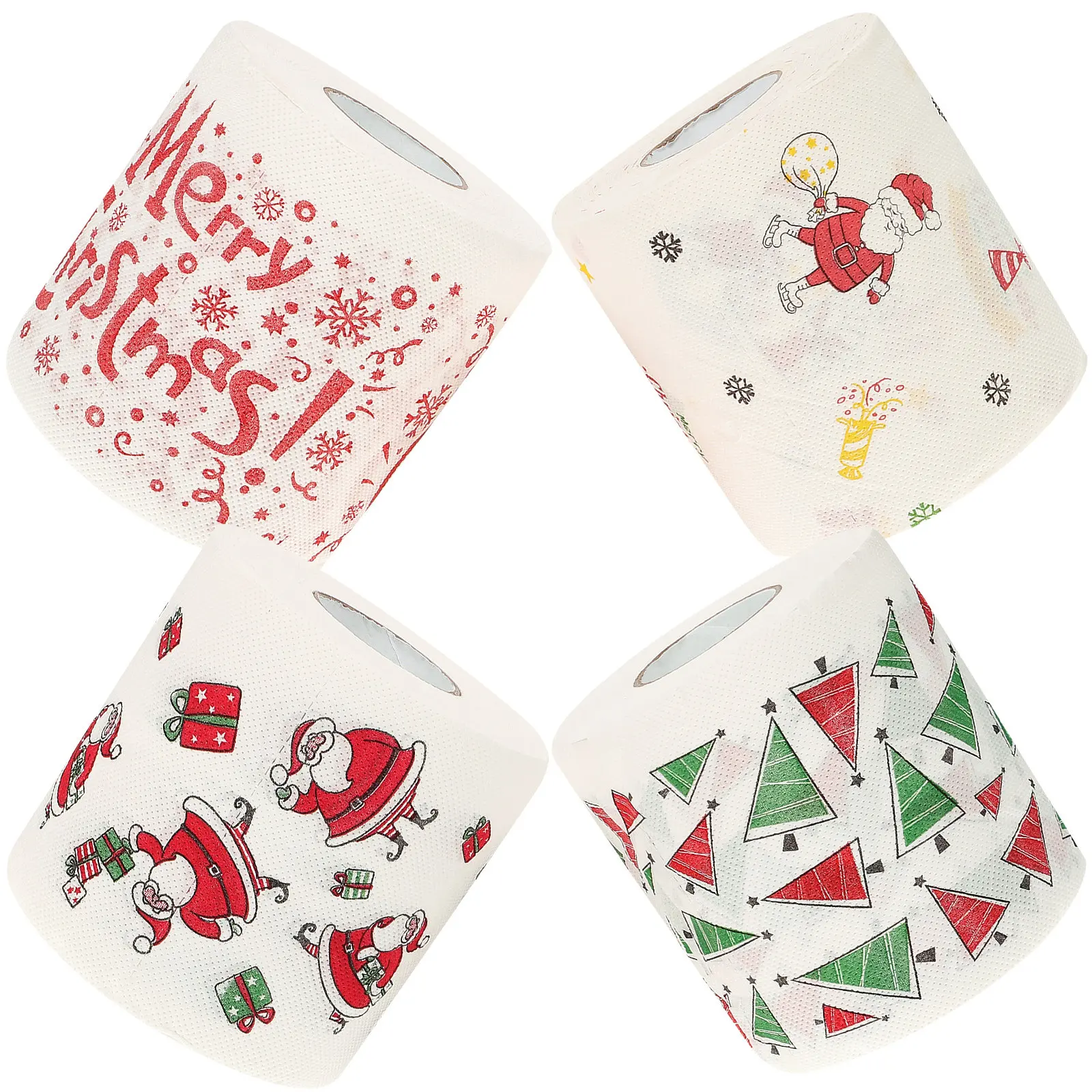 4 Rolls Patterned Toilet Paper Soft Durable Festive Bathroom Tissues Toilet Paper Napkins Home Decor Table Use - view 6