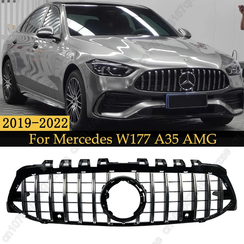 

Решетка в стиле GT для Mercedes Benz A Class W177 A180 A200 A220 A250 A35 AMG 2019-2022 Facelift Решетка переднего бампера