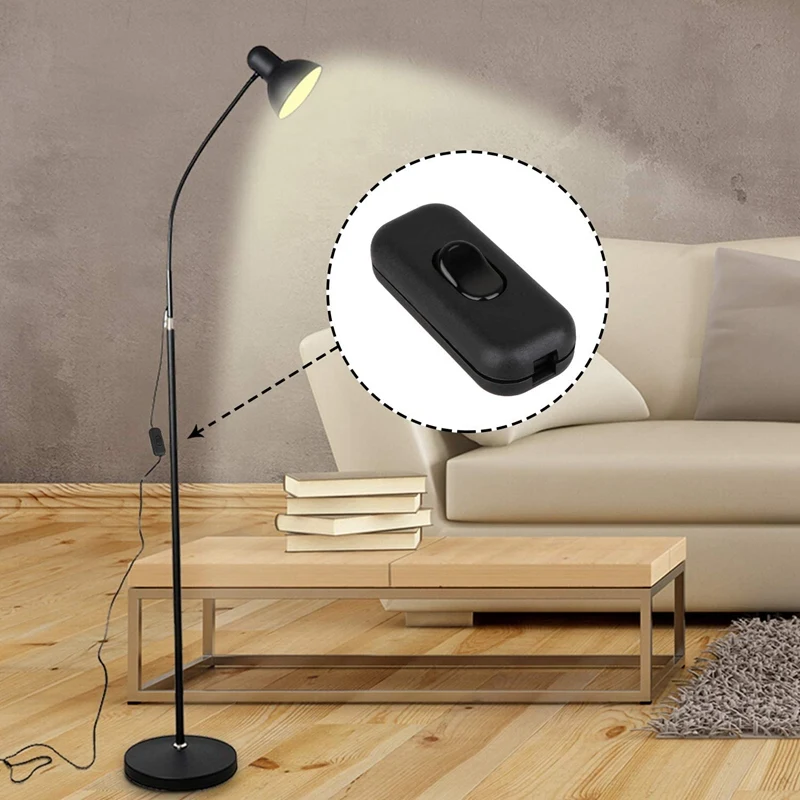 5ชิ้นสวิตช์แบบอินไลน์สวิตช์ทอร์ปิโด6แอมป์สวิทช์โคมไฟอินไลน์คันโยก AC 250V เปลี่ยนสวิตช์สายไฟอินไลน์