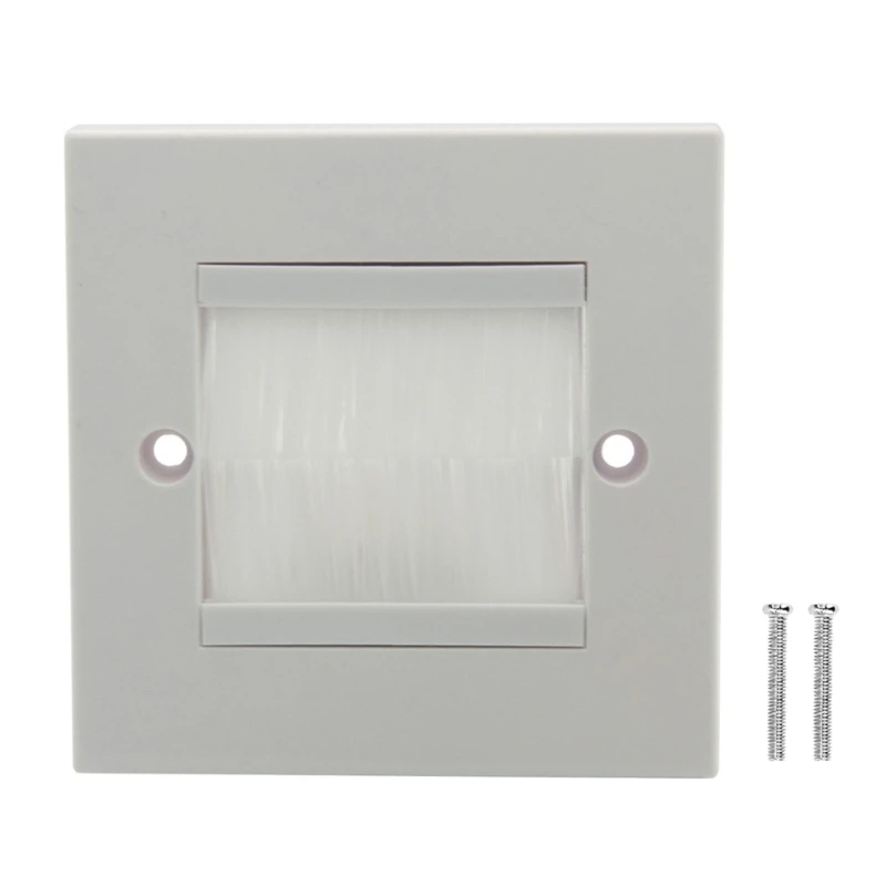 

Flush Brush Wall Plate Single Gang Wall Outlet Cable Entry Plate Cable Passthrough Wall Outlet Cable Entry Cover