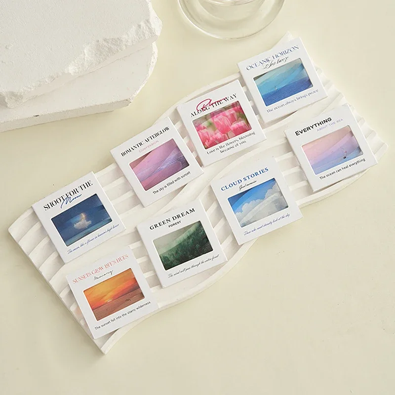 Translucent Landscape Film Bookmark Aesthetic Book Page Reading Accessories DIY Decorative Card Pendant Keychain