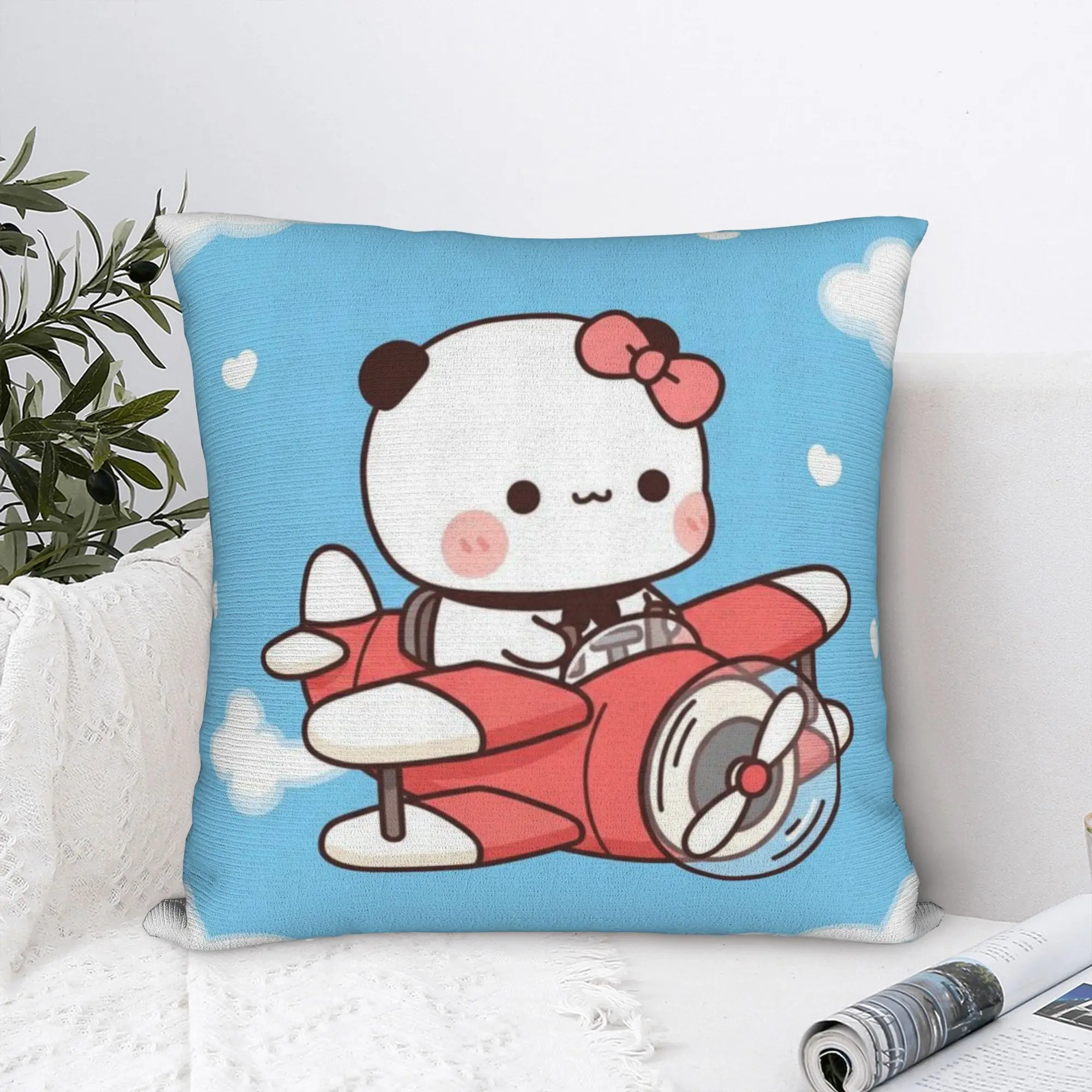 Cartoon Panda Bubu Dudu Square Pillow Case  Cushion Covers Custom Zipper Decorative Pillowcase for Home 18