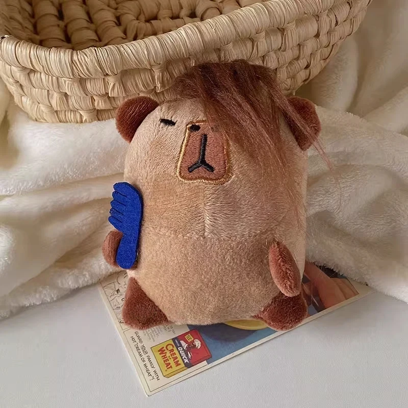Creative Cartoon Capybara Plush Pendant Stuffed Animal Doll Backpack Plush Decorative Pendant Cute Abstract Plush Toy Doll