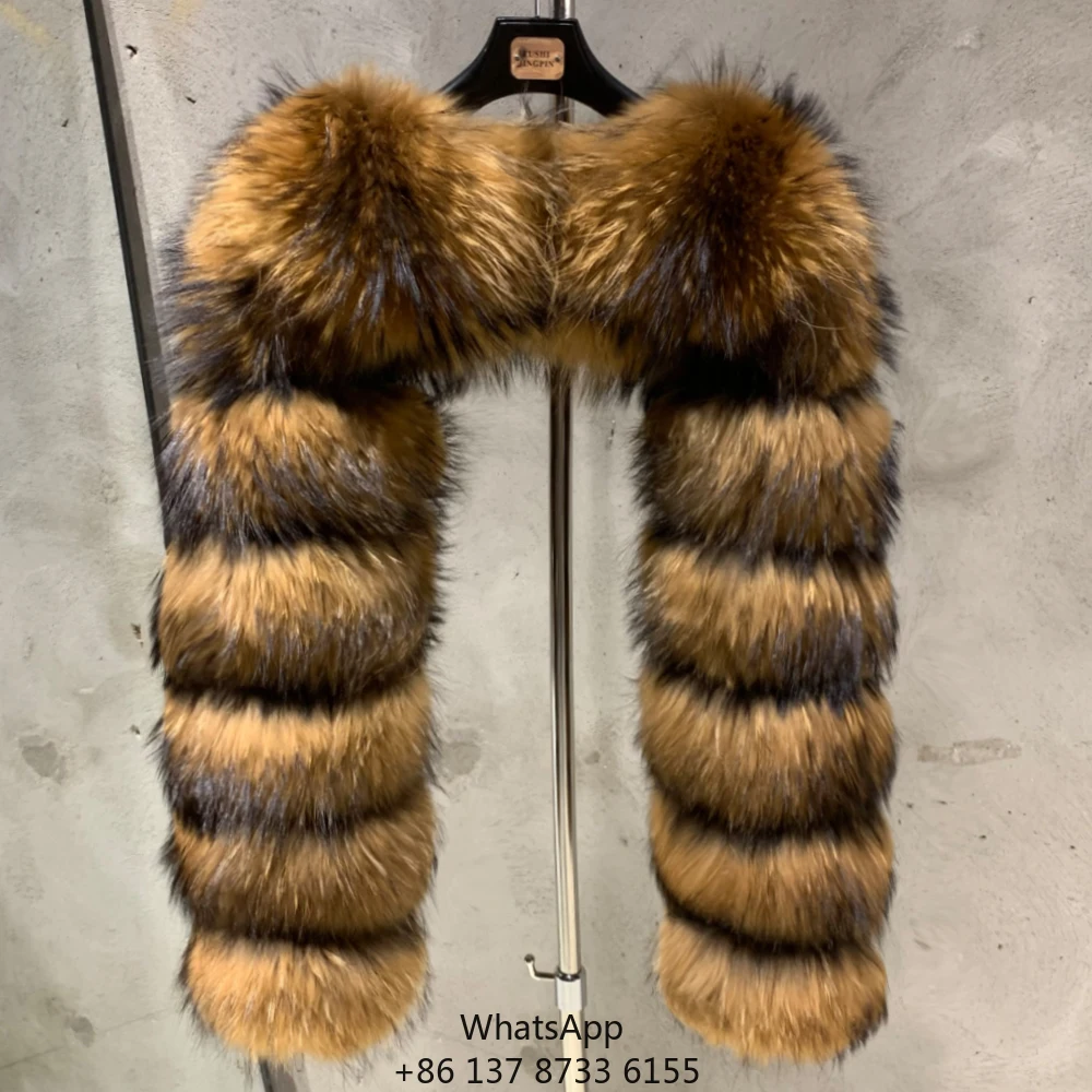 

Куртка из натурального меха енота и лисы, зимняя, с рукавами из лисьего меха, укороченная, для женщин