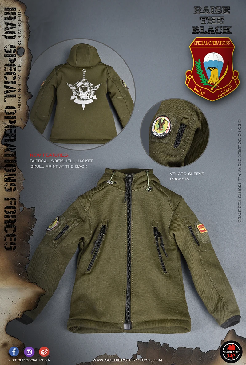 

1/6 SoldierStory SS107 Special Operations Forces Fashion Trendy Hoodie Shirt Caps Accessories Fit 12" Male Action Figure